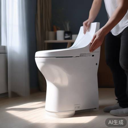 安装智能马桶盖，轻柔操作。