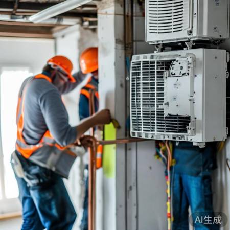 安装室内机，连接管道，确保密封