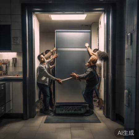 高层住宅如何安全携带双开门冰箱上电梯?