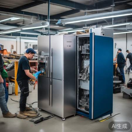 拆冰箱进电梯,小心操作固定