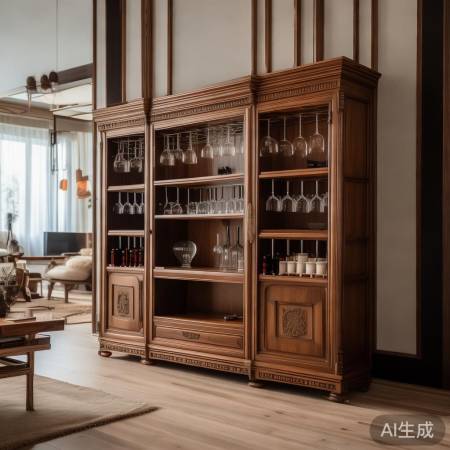 木工打酒柜挂红酒杯，家居搭配新选择