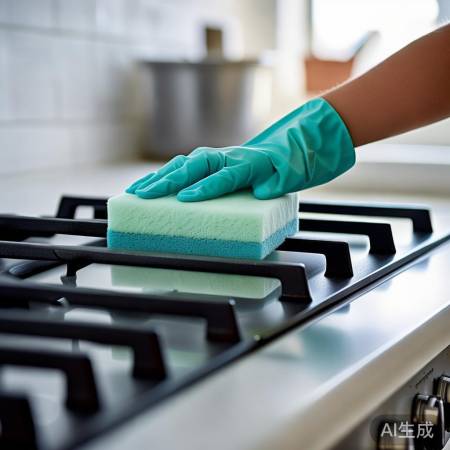 软海绵轻刷燃气灶