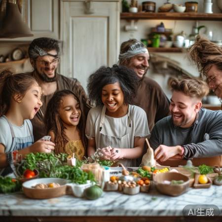 厨房温馨，烹饪快乐