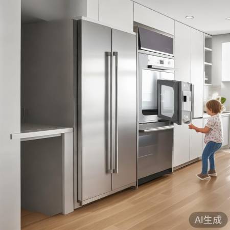 冰箱嵌入柜子,安全又方便