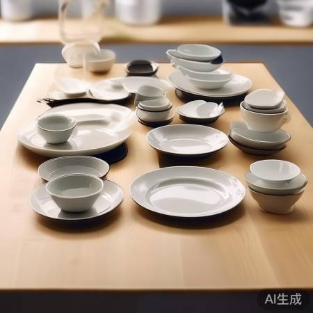 餐具摆放：由大到小，留隙消毒