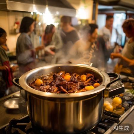 燃气灶压力锅炖排骨土豆，家常美味食谱
