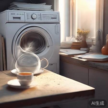 洗衣机自动洗涤，可悠闲喝茶。