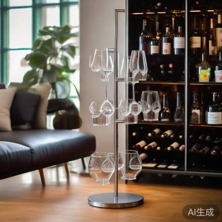 红酒杯架与酒柜展示柜的完美搭配