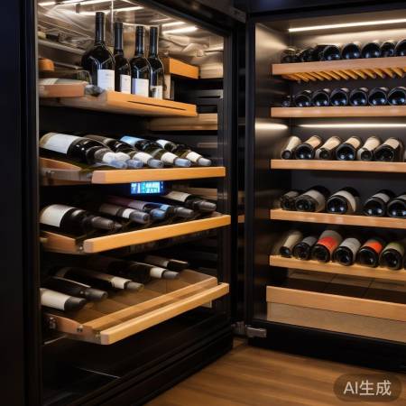 酒柜设计：隔板灵活，温控稳定，