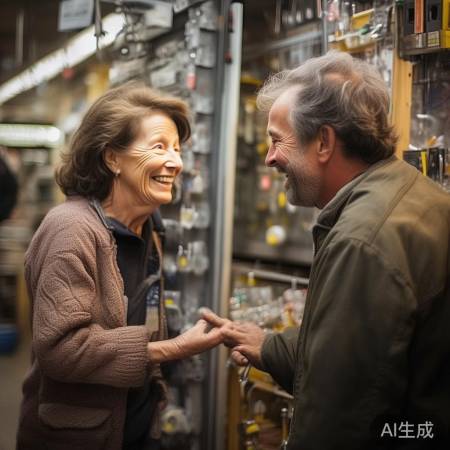 大妈买门锁，笑料不断