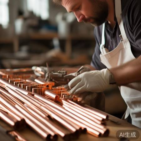 师傅选铜管备工具