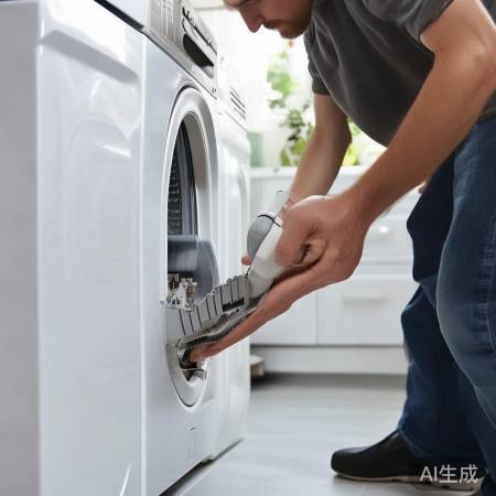 “洗衣机安装，耐心为关键。”