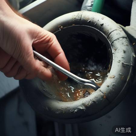 铁丝勾除排水管堵塞