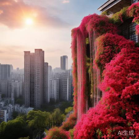成都惊现！一栋楼开成三角梅瀑布，美得像仙境！