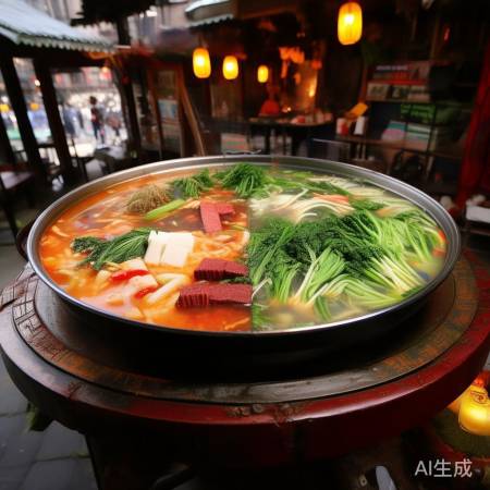 黄河鸳鸯锅,麻辣与清淡共存